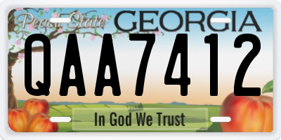 GA license plate QAA7412