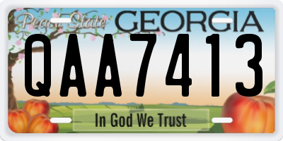 GA license plate QAA7413