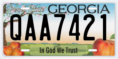 GA license plate QAA7421