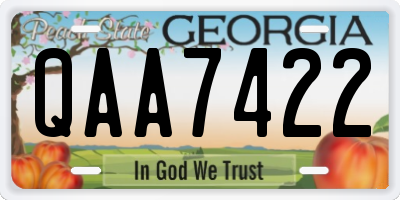 GA license plate QAA7422