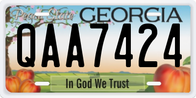 GA license plate QAA7424