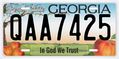 GA license plate QAA7425