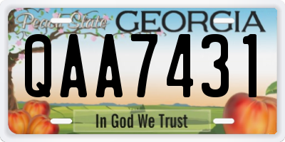 GA license plate QAA7431
