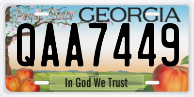 GA license plate QAA7449