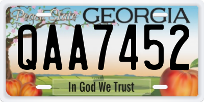 GA license plate QAA7452