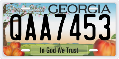 GA license plate QAA7453