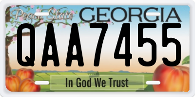 GA license plate QAA7455