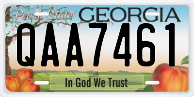 GA license plate QAA7461