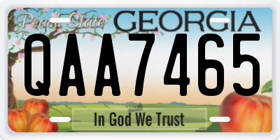GA license plate QAA7465