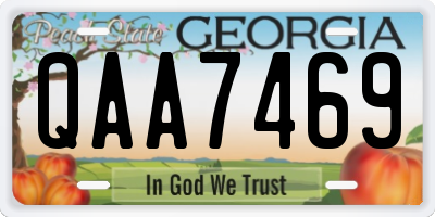 GA license plate QAA7469