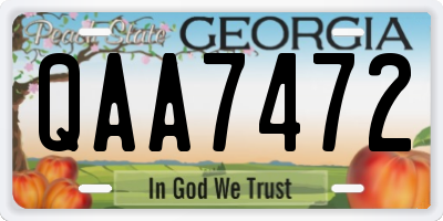 GA license plate QAA7472