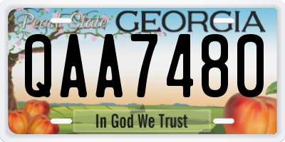 GA license plate QAA7480