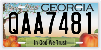 GA license plate QAA7481