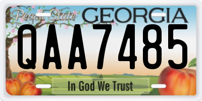 GA license plate QAA7485