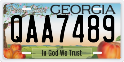 GA license plate QAA7489