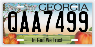 GA license plate QAA7499