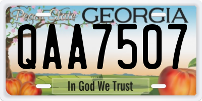 GA license plate QAA7507