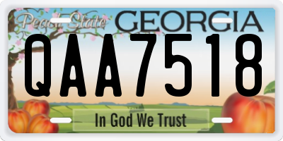 GA license plate QAA7518