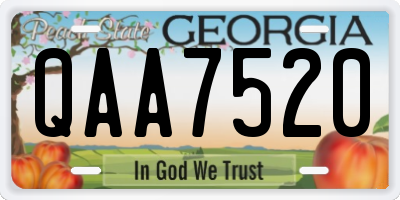 GA license plate QAA7520