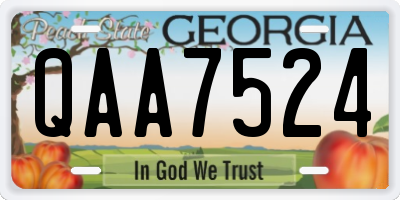 GA license plate QAA7524