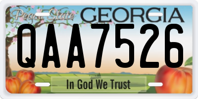 GA license plate QAA7526