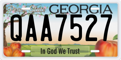 GA license plate QAA7527