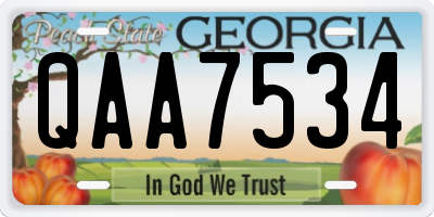 GA license plate QAA7534