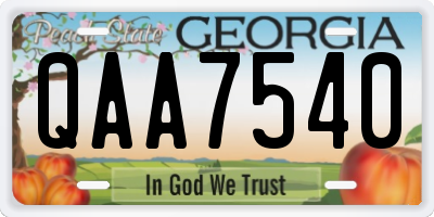 GA license plate QAA7540