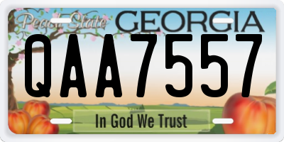 GA license plate QAA7557