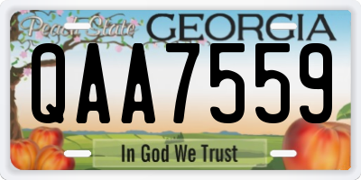 GA license plate QAA7559
