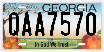 GA license plate QAA7570
