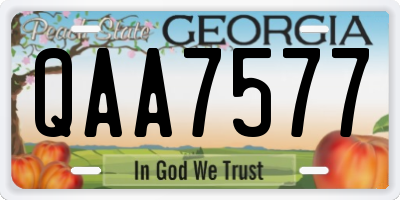 GA license plate QAA7577
