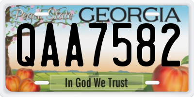 GA license plate QAA7582