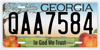 GA license plate QAA7584