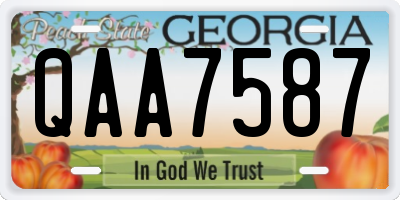 GA license plate QAA7587