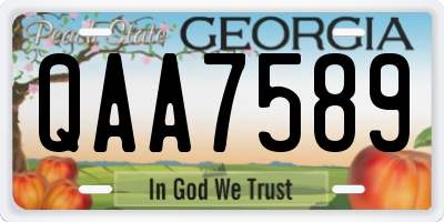 GA license plate QAA7589
