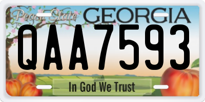 GA license plate QAA7593