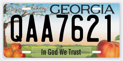 GA license plate QAA7621