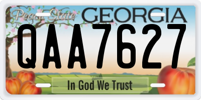 GA license plate QAA7627