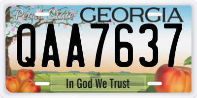 GA license plate QAA7637