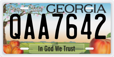 GA license plate QAA7642