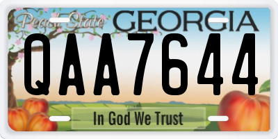GA license plate QAA7644