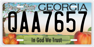 GA license plate QAA7657