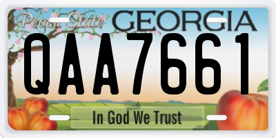 GA license plate QAA7661