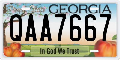 GA license plate QAA7667