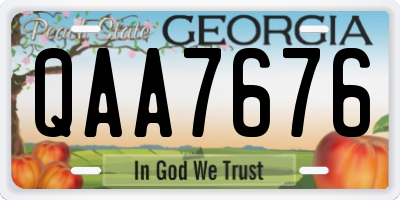 GA license plate QAA7676