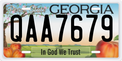 GA license plate QAA7679