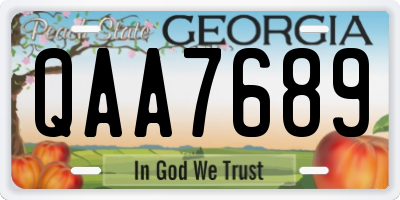 GA license plate QAA7689