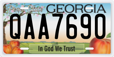 GA license plate QAA7690
