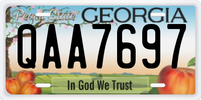 GA license plate QAA7697